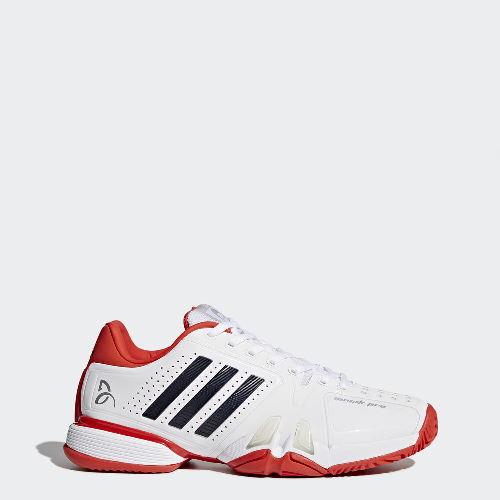 Adidas Novak Pro - παπούτσια τένις ανδρικα - Ασπρα/Σκουρο Μπλε/Κοκκινα,Μέγεθος: EU 36 – 54 2/3 (930N